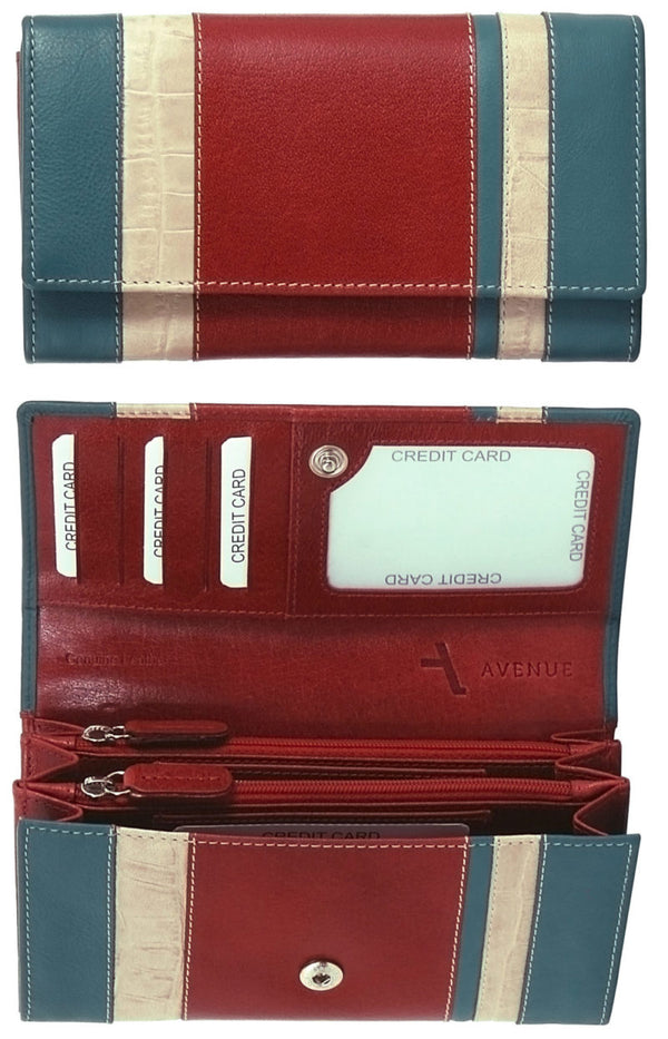 Avenue “la Della” Ladies Leather Wallet Red