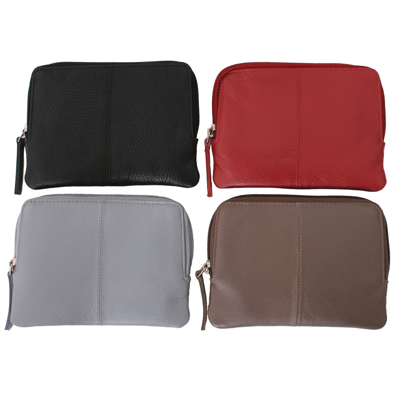 Avenue Xl Leather Zip Purse mocha/red/grey/black