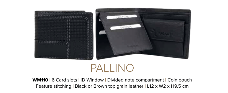 Avenue Mens ‘Pallino’ Leather Wallet Brown