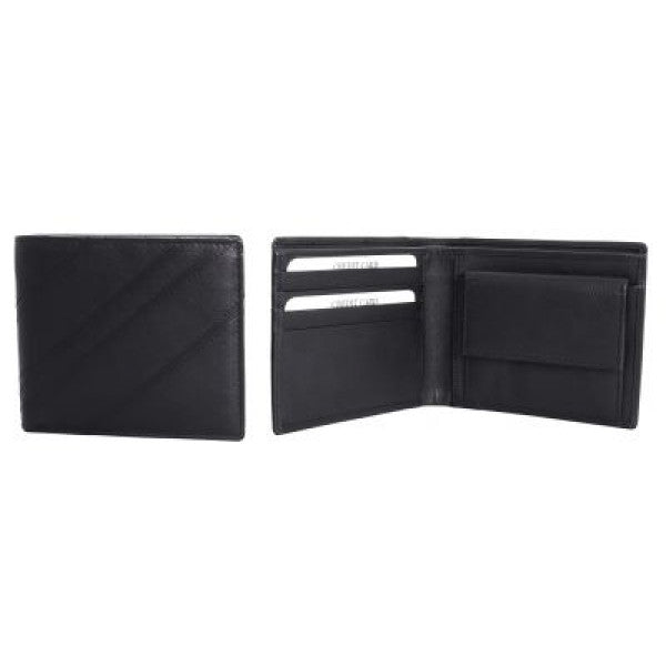 Avenue Mens ‘Angolare’ Leather Wallet Black