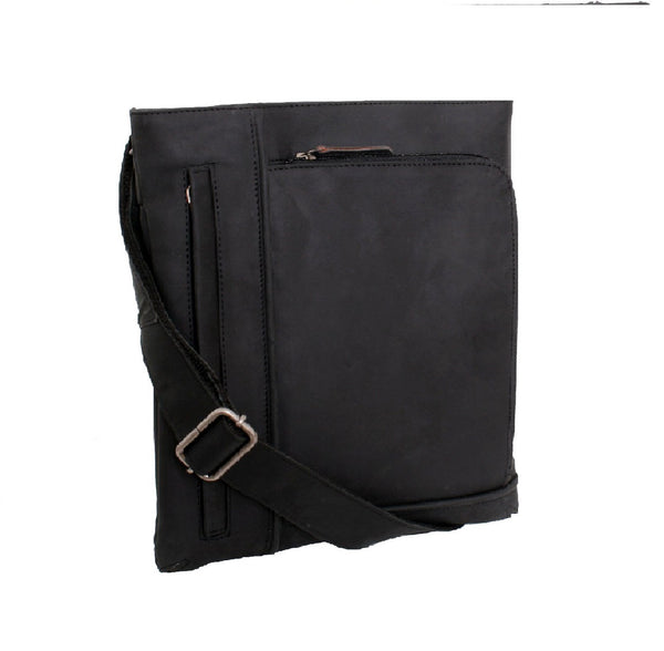 Avenue Hunter Leather Sling Bag Black