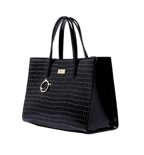 Serenade Beverly Hills Jewel Leather Bag Black