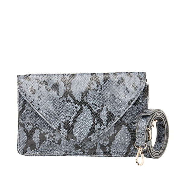 Louenhide Estella Clutch Python Steel Buy Louenhide Sale NZ