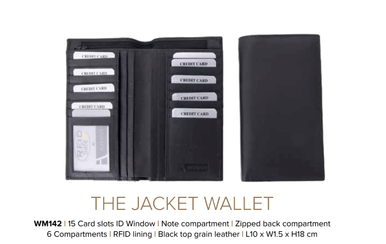 Avenue Men's Wallet Leather Jacket Black