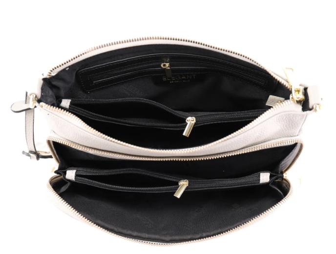 Serenade Kayla Elegant Leather Handbag Pebble