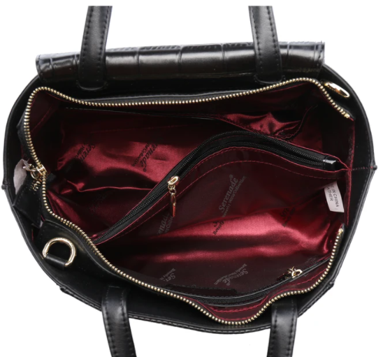 Serenade Kakadu Leather Handbag Black