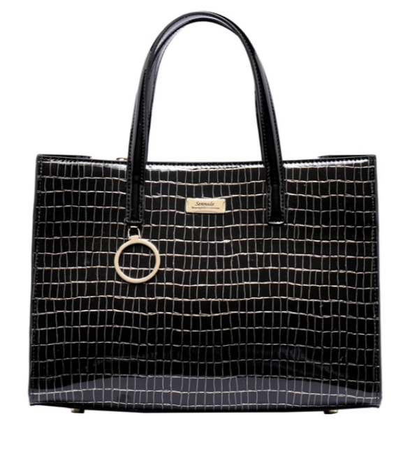 Serenade Beverly Hills Jewel Leather Bag Black