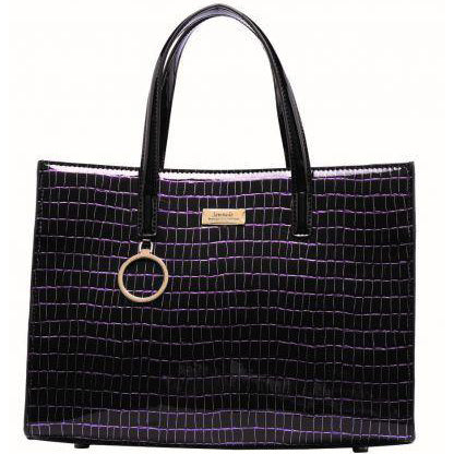 Serenade Beverly Hills Jewel Leather Bag Purple