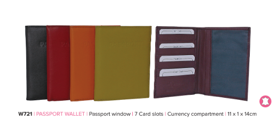Avenue Rainbow Collection Leather Passport Wallet