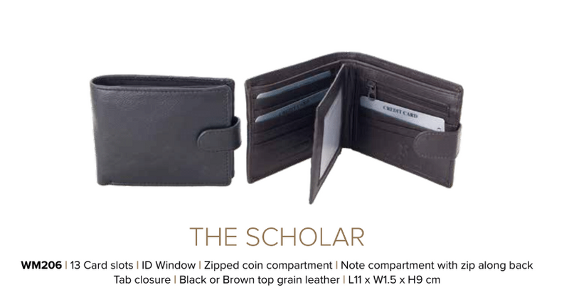 Avenue Men's Leather Wallet The Scholar Black